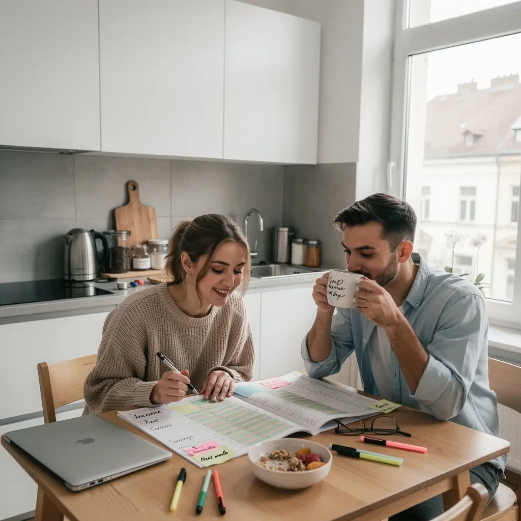 Különböző pénzügyi eszközök, mint például táblázatok és alkalmazások.